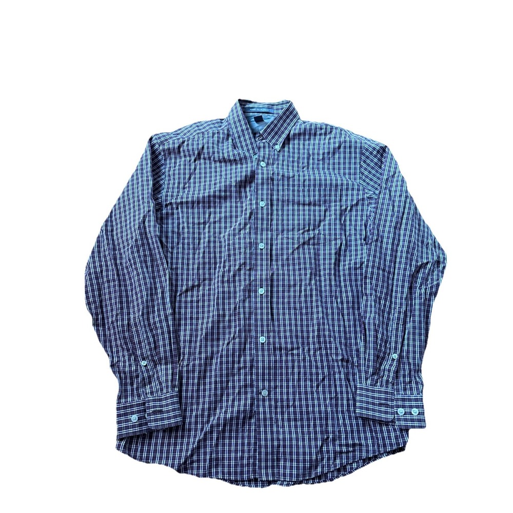 Eddie Bauer Wrinkle-Free Relaxed Fit Shirt Men’s M Plaid Button-Up Long Sleeve